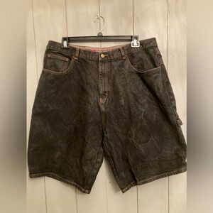 Coogi Denim Jean Shorts Y2K Baggy Logo Embroidered Street‎ Wear Dark Wash Sz-42